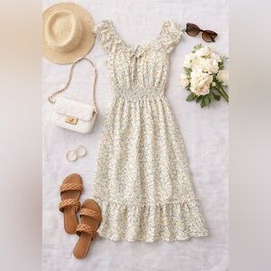 Wild Fable Floral Smocked Midi Dress Cottagecore Spring | XXL